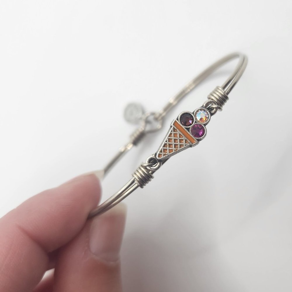 Luca + Danni Ice Cream Cone Bangle Bracelet 7.5"